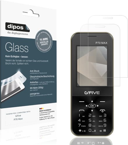 dipos – 2x Matte Pantserfolie geschikt voor GFive P70 Max | 9H Screenprotector