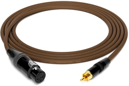 Professionele Audiokabel - Studiokabel XLR RCA - Muziek Opnemen - Quad Structuur - 1 meter - Bruin