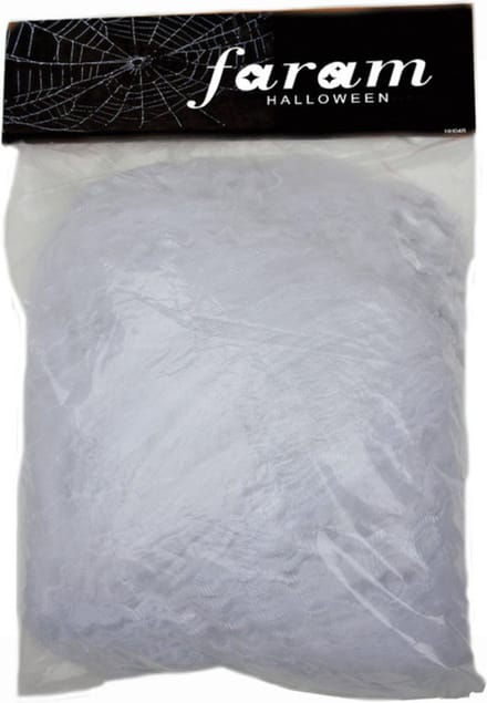 Faram Decoratie spinnenweb/spinrag groot - 850 gram - wit - Halloween/horror thema versiering
