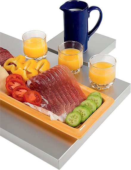 Saro koel plaat  aluminium op rubber poten, model STAY COOL 1/2 GN, 2 jaar garantie!
