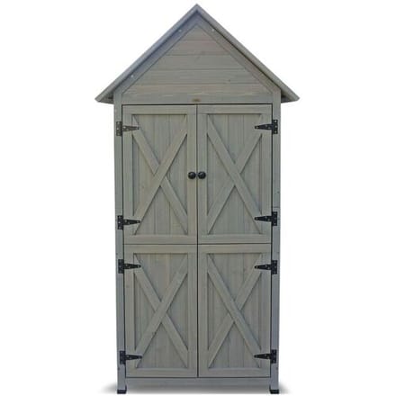 HABAU Houten tuinkast Lena, 83 x 45 x 178 cm, grijs