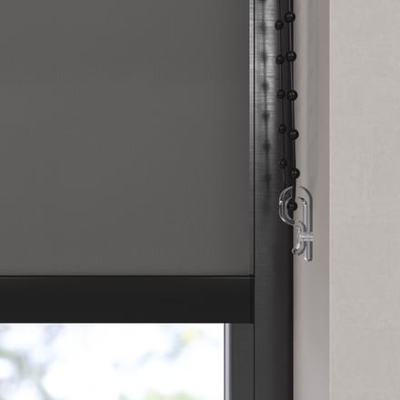 Dutchblinds Rolgordijn - lichtdoorlatend - Antraciet - 145x190cm - Raamdecoratie op maat