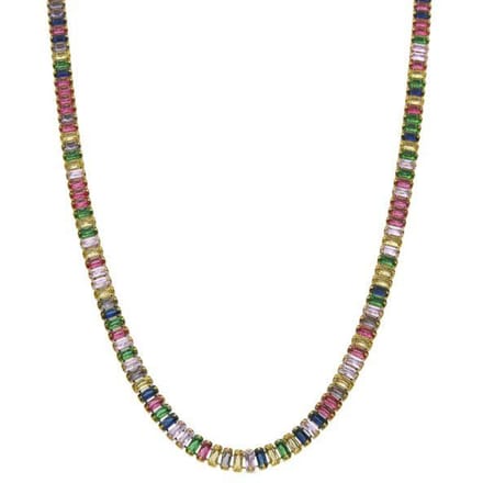 Luxenter Multicolour Zirkonia collier afgewerkt in 18k geelgoud - Gorys