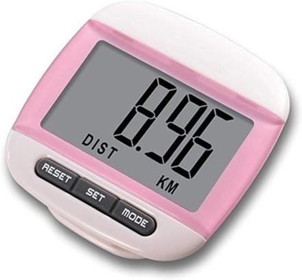 Stappenteller LCD - Jogging teller - Afstand meten - Extra groot display - 5 x 5 x 2.5 cm - Roze