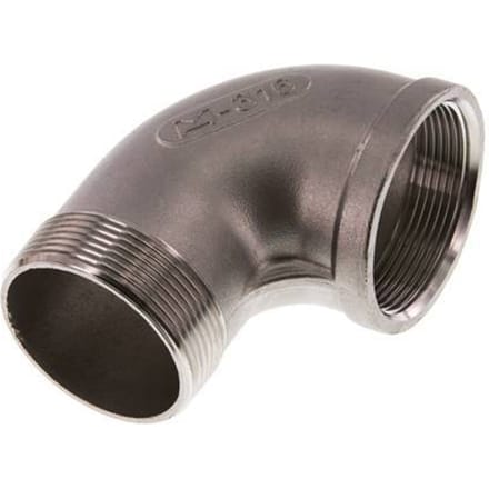 Rp 2'' x R 2'' F/M RVS L-Fitting 90graden 16 Bar - FL2E-FM-SH-200R