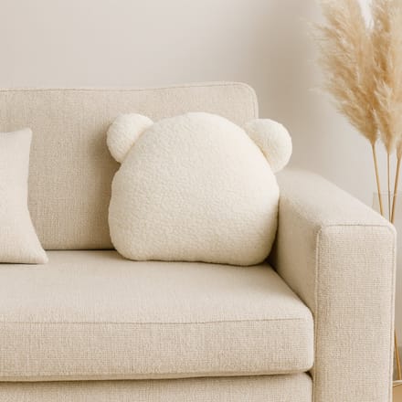Soosie - Sierkussen Beer – Kussentje - Teddy Bouclé – 35×40 cm – Crème