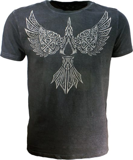Assassin's Creed Heren Tshirt S Valhalla Raven Zwart