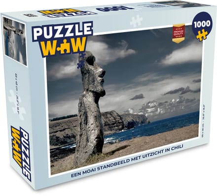Puzzel Een Moai standbeeld met uitzicht in Chili - Legpuzzel - Puzzel 1000 stukjes volwassenen