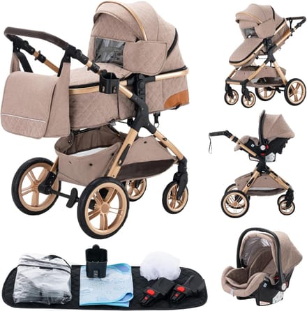 MKSS® Kinderwagen 3 in 1 – Multifunctionele Wandelwagen – Babywagen