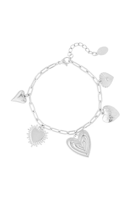 Yehwang Bedelarmband Zilverkleur - Flower Love - RVS - Waterproof - 16 cm