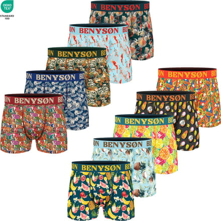 BENYSON® 10-Pack Viscose Boxershorts 7125+7126 L