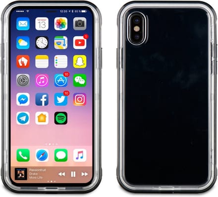 Muvit Cristal Bump Case Iphone Xs/x And Gehard Glazen Schermbeschermer Zwart