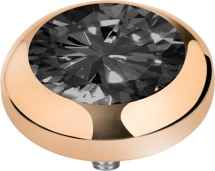 Melano Vivid Basic CZ Steentje Black Goud | 7 mm