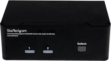 StarTech.com 2 Port Dual DisplayPort USB KVM-schakelaar w/ Audio & USB Hub