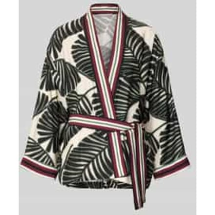 kaftan van viscosemix met florale all-over print