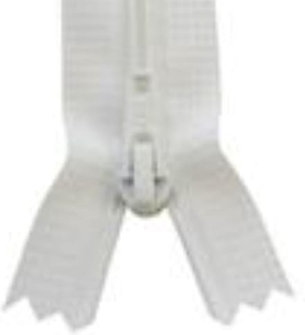 YKK broekrits met spiraal tandjes, Lengte 18 cm, Wit, niet deelbaar, Per Stuk.