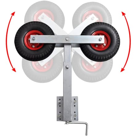 Supports de Remorque de Bateau Ensemble Double Roue Hauteur Réglable 59 84 cm