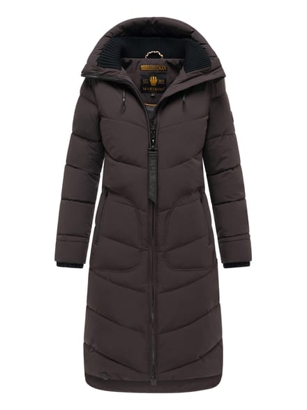 Marikoo dames winterjas Benikoo met capuchon & geribde kraag – warm en stijlvol