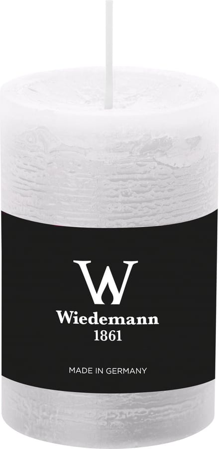 Wiedemann Cilinderkaars/stompkaars - rustieke kaars - wit - 6 x 9 cm - 30 branduren