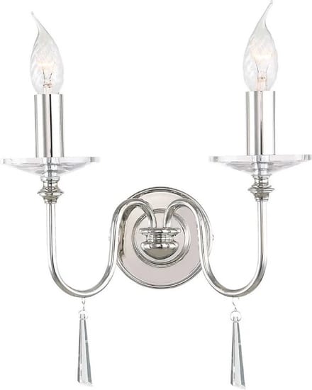 Elstead Lighting LED Wandlamp Finsbury Park | 2X E14 Max 60W | Polished Nickel