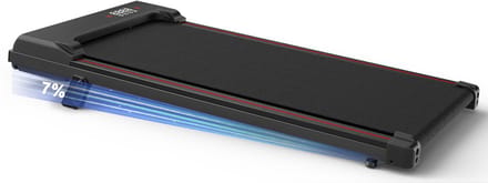 Loopband met 7% helling - 3-in-1 loopband bis 130 kg - 1-8 km/u instelbaar - Oppervlak 38,5 x 90 cm - Zwart