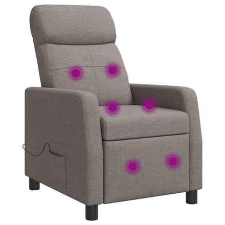 vidaXL - Massage - Relaxstoel - Taupe - Stof