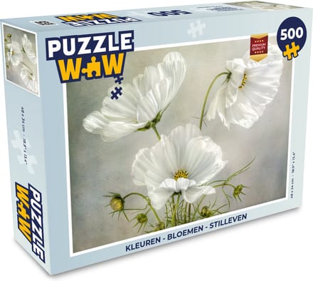 Puzzel Bloemen - Stilleven - Klaproos - Wit - Botanisch - Legpuzzel - Puzzel 500 stukjes