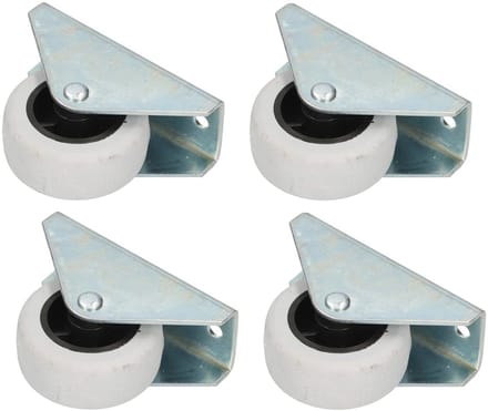 Transportwielen set van 4, Ø 40 mm, rubberen stalen frame, voor alle vloeren