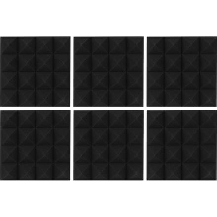 6pcs Forme Pyramide Coton Insonorisant Mousse Panneaux Acoustiques Studio Mousse d'Insonorisation(Noir )