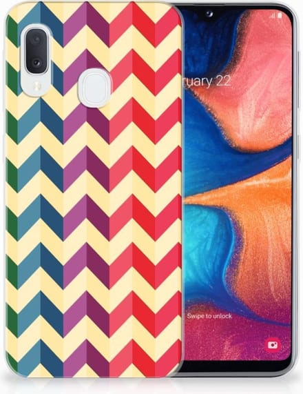 Samsung Galaxy A20e TPU bumper Zigzag Multi Color