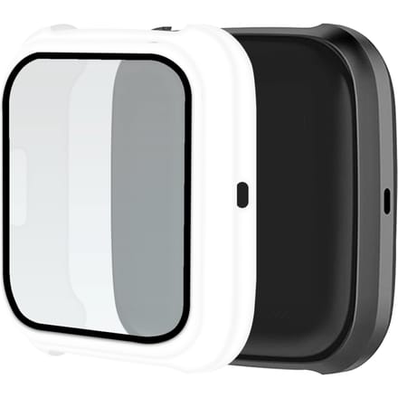 Telefoonglaasje Hoesje met Screenprotector Geschikt voor Fitbit Versa 2 - 40mm - Wit