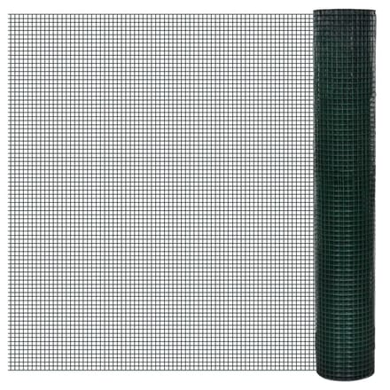 vidaXL Kippengaas 10x1 m gegalvaniseerd staal met PVC-coating groen