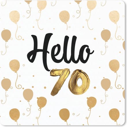 Muismat 20x20 cm - Mousepad Jubileum - 70 Jaar - Ballon - Muismatten