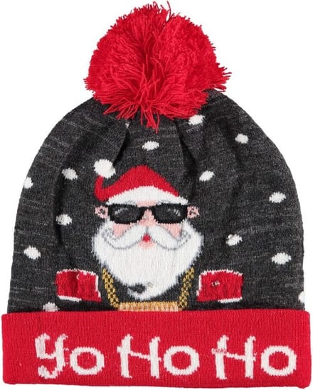 Kerstmuts met lampjes - Christmas rocks one size - Rood