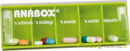 Pillendoosje voor 1 dag met 5 vakken - Nederlands - Anabox