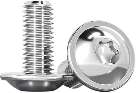 Set van 20 RVS Torx Schroeven M4 x 20mm met Flens, ISO 7380-2, Volle Draad en Moeren