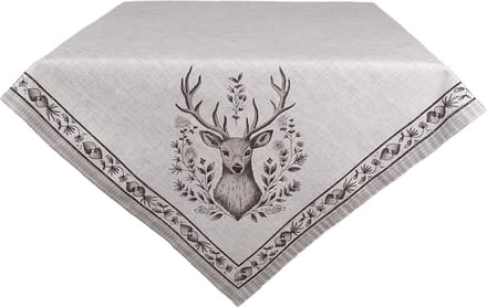 Clayre & Eef Tafelkleed 100x100 cm Beige Katoen Hert