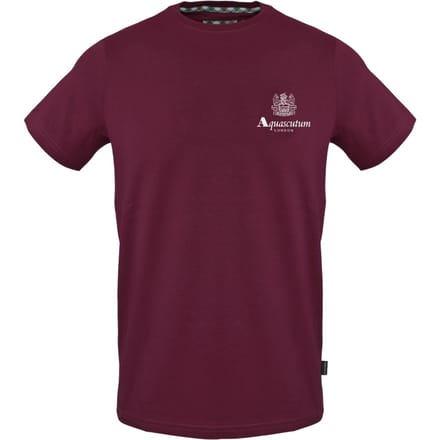 Aquascutum Heren Logo Katoen Regular T-shirt (Rood)