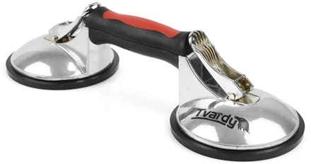 Tvardy Dubbele aluminium zuignap - 125 mm - 120 kg draagkracht - antislip handgreep