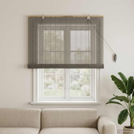 vidaXL - Rolgordijn - Grijs - 100 - x - 160 - cm - Bamboe