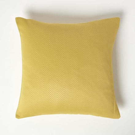 Homescapes Zig Zag Kussenhoes Mosterdgeel 45 x 45 cm