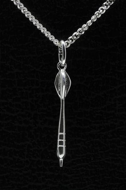 Zilveren Dartpijl ketting hanger - klein
