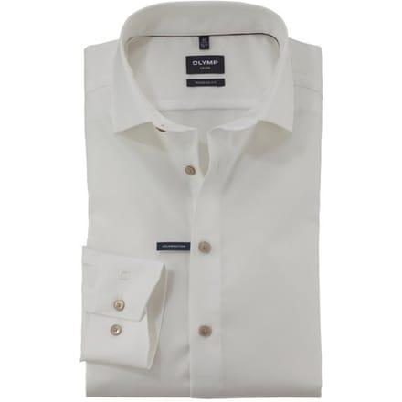 OLYMP modern fit overhemd - popeline - beige - Strijkvrij - Boordmaat: 41
