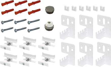 Radiator Bevestiging - Ophangsysteem - Centrale Verwarming - Set van 4 - 13x10x4 cm - Grijs