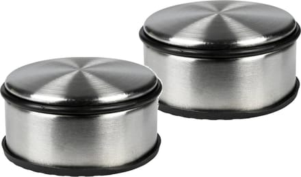 Benson Deurstopper/deurbuffer rond - 2x - RVS - 1.1 kg - 11 x 6 cm
