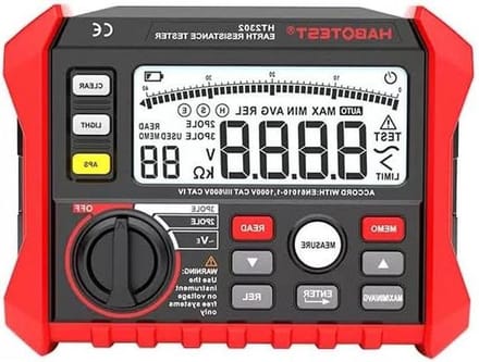 Digitale Aarde Tester - Weerstandsmeter Aarde - Elektrische Veiligheid Testen - Automatische Bereik Selectie - N.v.t. - Zwart
