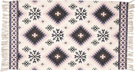 Clayre & Eef Vloerkleed 140x200 cm Wit Zwart Katoen