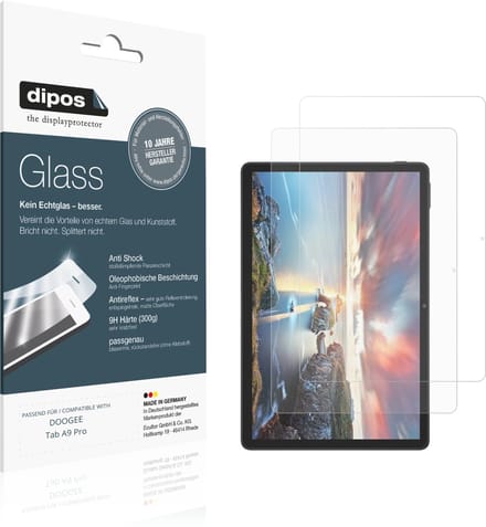 dipos – 2x Matte Pantserfolie geschikt voor DOOGEE Tab A9 Pro | 9H Screenprotector