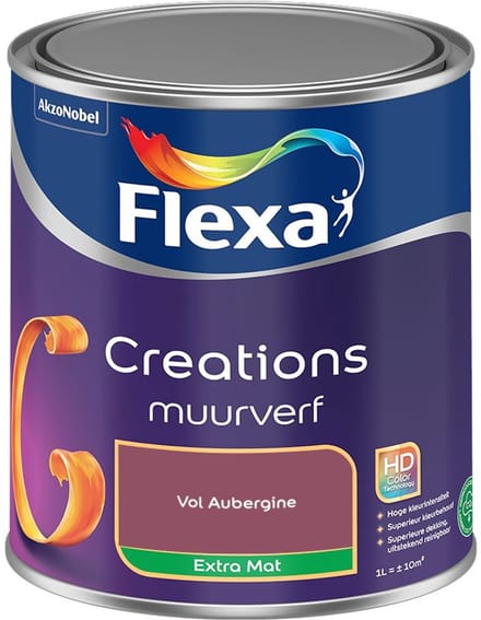 Flexa - Creations Muurverf Extra Mat - Vol Aubergine - Mengverf - 1 L