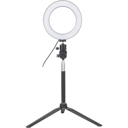 6 Inch USB Foto Selfie Ringlamp LED Vullicht Bureaulamp Statief Selfie Stick white